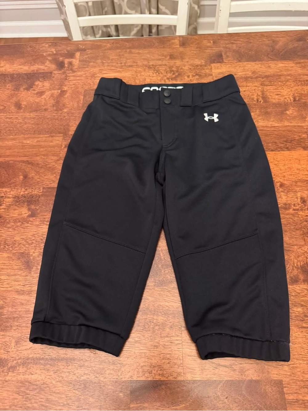 Under Armour Black Boys Athletic Shorts with White Logo